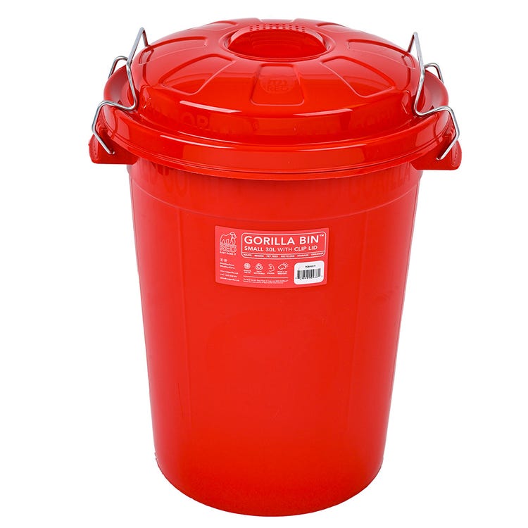 Red Gorilla Bin With Clip Lid image 2